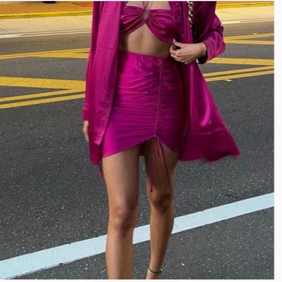 12th Tribe St Barths Fuchsia Mini Skirt - Picture 1 of 2